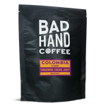 250 gram bag of Columbia Viani, single origin coffee, delivered whole bean or ground to your home brew method, from Bad Hand Coffee Roastery in Bournemouth.