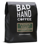 One kilogram bag of French Roast - taste notes: smooth, syrupy and moreish. Roasted dark and fresh to order from Bad Hand Coffee. Available as whole bean or ground to your home brew method.