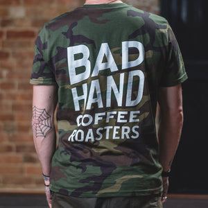 Organic Camo Bad Hand Coffee T-shirt