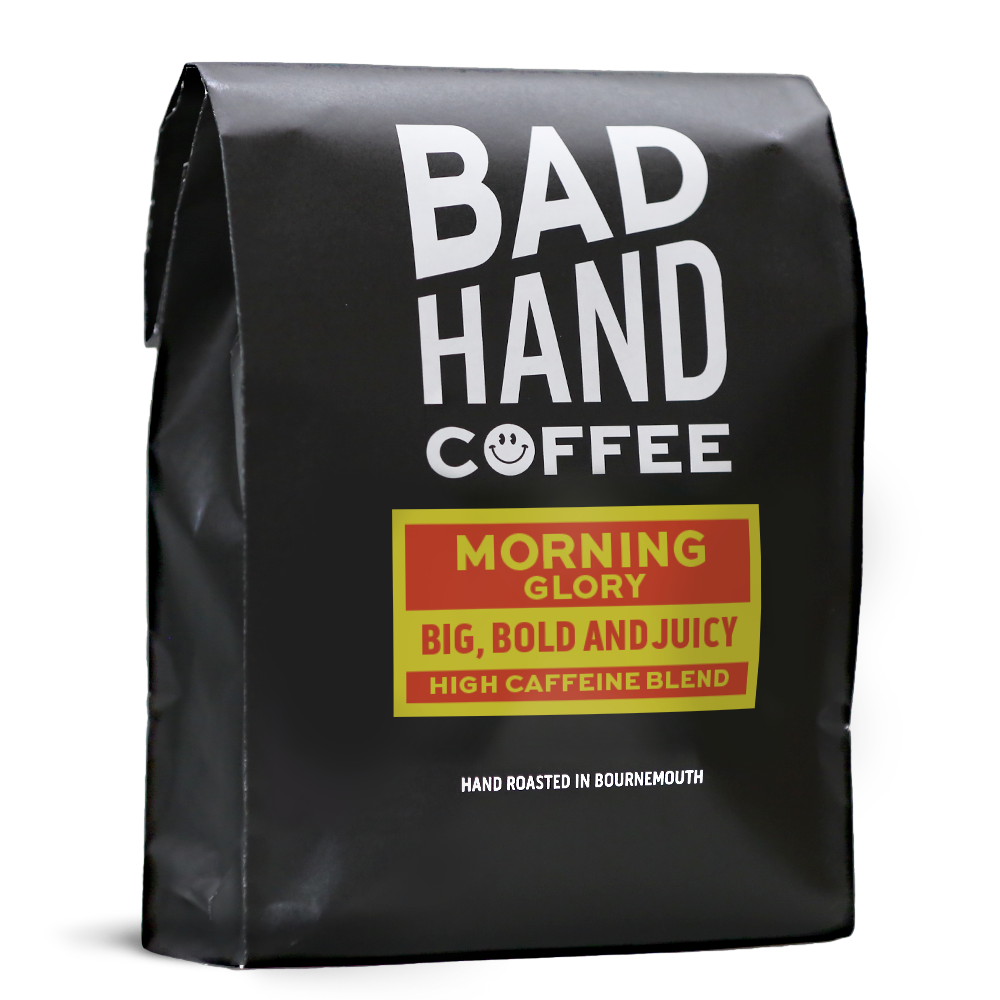 Bad Hand Coffee Morning Glory, speciality coffee, espresso/filter sold in 250g or 1kg as whole beans or ground to your brew method.