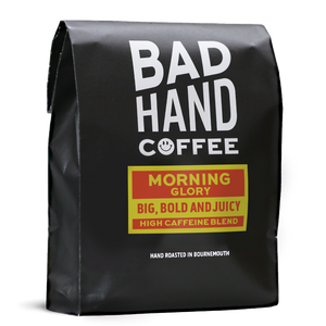 Bad Hand Coffee Morning Glory, speciality coffee, espresso/filter sold in 250g or 1kg as whole beans or ground to your brew method.
